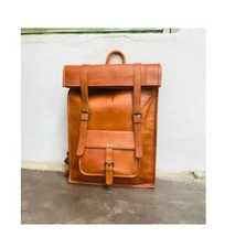 Herren Schultertasche Handarbeit Leder Rucksack Tasche Rucksack Echt Reise