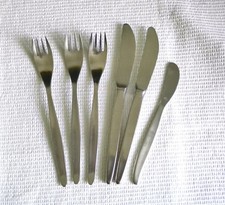 WMF Stockholm Cromargan Dreieckstempel 3 Gabeln,2 Messer, 1 Buttermesser