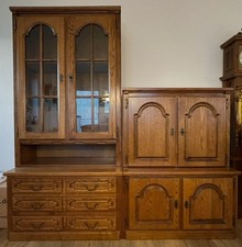 Schrankwand Eiche dunkel