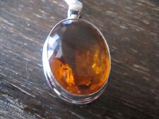 prächtiger Statement Anhänger riesiger Bergkristall  mandarin topas 925er Silber