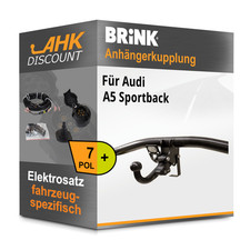 Für Audi A5 Sportback 07-17 BRINK Anhängerkupplung abnehmbar + 7polig E-Satz KIT