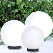 Kugelleuchten Gartenleuchte Außenleuchten 3er Set 20/25/30cm weiß E27 Kugellampe