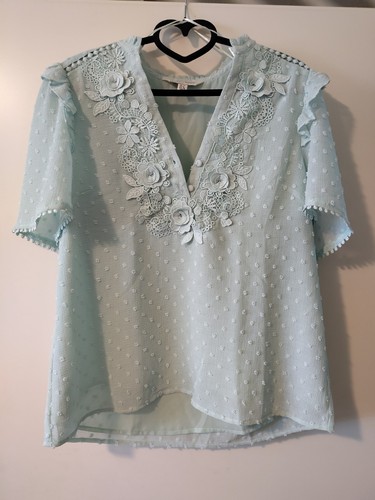 Romantische bluse mint - mint, mit