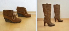 SET: Buffalo Keilabsatz Stiefeletten + Young Spirit High Heel Stiefel Gr. 38