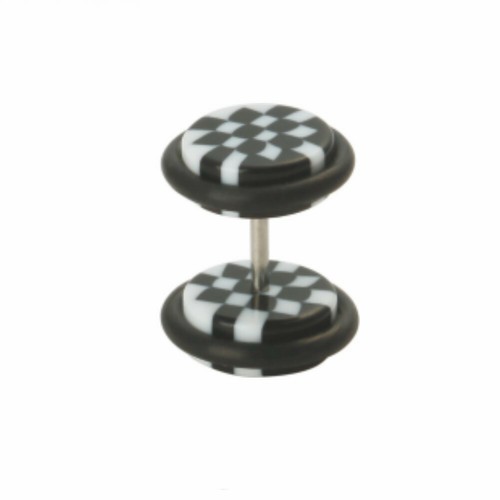Schachbrett fake plug schwarz - schachbrett,