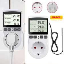 Temperaturregler Steckdose 230V+Fühler Digital Thermostat Zeitschaltuhr Timer DE