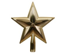21cm Christbaumspitze Stern Strukturiert Weihnachtsbaumspitze Hellgold