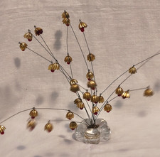 DDR Mobile Unruhe Metall u. Glas-Glasfuß  Windspiel Kugelbaum 60er Jahre ca.26cm