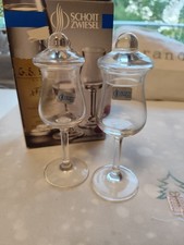 Süßes Paar Schott Zwiesel Eau de Vie Fruit Brandy Gläser mit Deckeln. Obstbrand