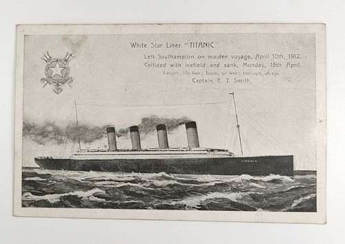 Vintage postkarte memorial rms - postkarte,