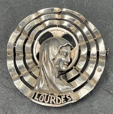 Antike Silberbrosche heilige Bernadette aus Lourdes (S 7095)
