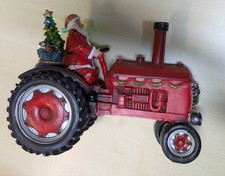 Weihnachts Deko, Santa Traktor 22x26 cm, Licht funktioniert, Sound und Dampf ??