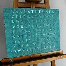 WordClock Jupiter GRÜNSPAN -