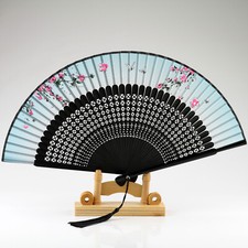 Handfächer "Kirschblüte" chinesischer Fächer Klappfächer Faltfächer Stoff