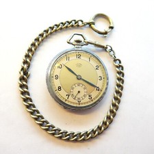 unisex TASCHEN-UHR, "Chronométre-ANCRE", verchromt,  funktioniert gut, ca. 1935