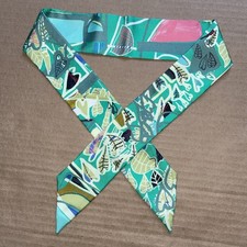 HERMES TWILLY Silk SCARF Green
