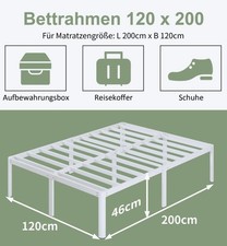 Lutown Teen Metallbett 120×200 cm weiß – Neu, Paar Kratzer, mit Lattenrost