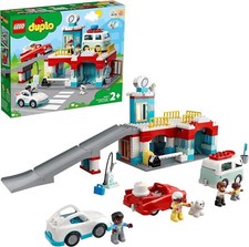 LEGO 10948 DUPLO Parkhaus mit Autowaschanlage mit Spielzeugauto, Wohnmobil