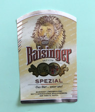 Altes Bieretikett , BAISINGER LÖWENBRAUEREI , Rottenburg a.N. / BW #1835#