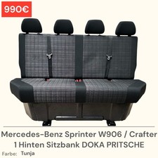 Mercedes Sprinter W906 Crafter 1 Sitzbank Sitz Hinten Sitze 4er DOKA PRITSCHE