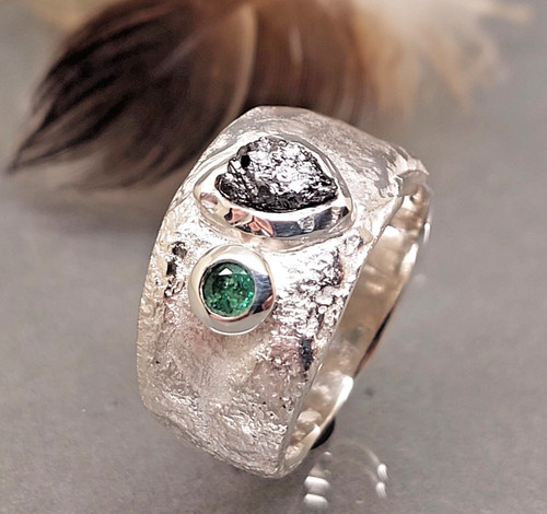 Unisex ring schwarzer roh - ring,