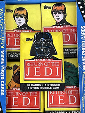 1983 TOPPS STAR WARS RETURN OF THE JEDI (Series 1) PACK 10 Cards 1 Sticker 1 Gum