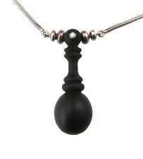 RAR! Ehinger Schwarz 925 Silber Collier/ Halskette mit Ebenholz & Diamant