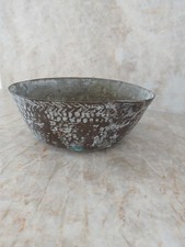 Schale aus gehämmertem Metall 21 cm Schüssel Pflanzschale Topf Antik Vintage