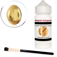 100ml Anlegemilch Blattgold Kleber Pinsel Set Goldfolie Klebstoff Schlagmetall