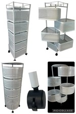 6 Ebenen Küche drehbarer Aufbewahrungswagen Wagen mit Rollen Allzweck Gemüse Regal