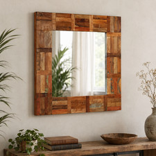 Wandspiegel 60x60 cm Altholz