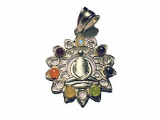 7 Chakra Metall Anhänger echte Edelsteine verschiedene Sorten / Designs