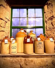 Antique Stoneware Flagons