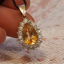 Anhänger Gold 375 Citrin, Scala,mit Etikett und Schmuckdose,ungetragen, 3,65 g