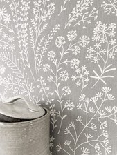 Tapete Vliestapete Grau Blumen