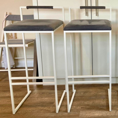 Design barhocker grau samt - design,
