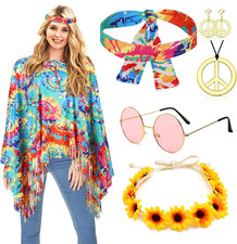 Hippie Kostüm Damen Set Mit