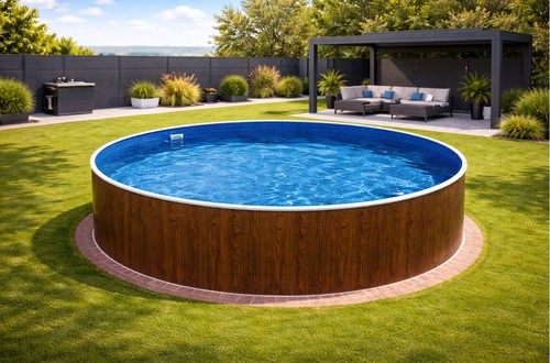 Stahlwandpool pool holzoptik - stahlwandpool,