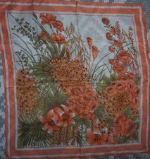 Damen Seiden Schal Tuch Mohn