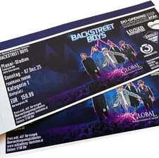 2x BACKSTREET BOYS SCHLADMING Sonntag 07.12.2025 Stehplatz Panorama Tribüne Kat1