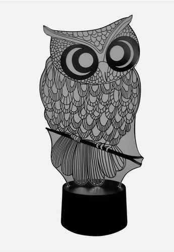 Originelle led lampe eule - 3d,