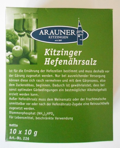 Kitzinger hefenährsalz pulver - hefenÄhrsalz,