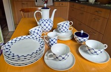 Kaffeeservice Melitta Rom Netz blau - gebraucht