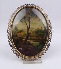 Landschaft in ovaler Messing