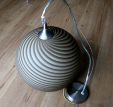 Vintage Art Deco Bauhaus Deckenleuchte große 32cm Hängelampe  Glas "Pamalux"