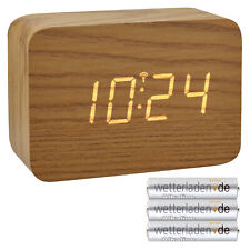 TFA 60.2549 Clocco Funkwecker digital Holzoptik Temperatur Leuchtziffern LED