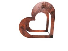 Herz aus Metall - Holz-Regal -