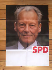 SPD Wahlplakat 1990 Willy Brandt ‚Portrait’ ORIGINALDRUCK DinA1