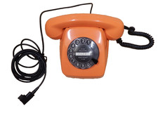 70er Jahre Post Telefon Siemens orange Wählscheibe TAE Stecker 70s Vintage