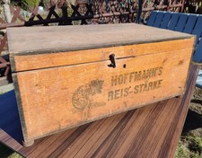 Antike Holzkiste Hoffmann' s Reis-Stärke Original Vintage